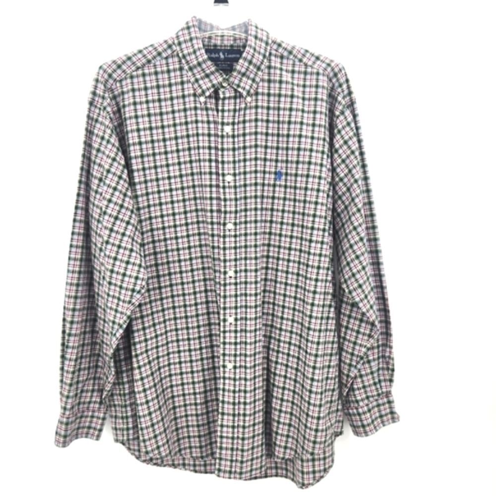 Ralph Lauren Blake Button Down Long Sleeve Plaid Cotton Shirt Academia Old Money